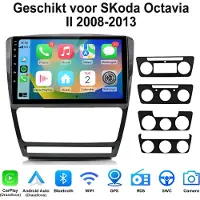 Hexinex Android 15 Autoradio Geschikt voor SKoda Octavia II 2008-2013 - Draadloze CarPlay & Andriod Auto - GPS-navigatiesysteem - Blueooth - 10 inch Touchscreen - Stuurwielbediening - WiFi - RDS - USB