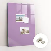Tulup Glassboard - Lila kleur Magneetbord - 40 cm x 60 cm - Magnet Board - Wanddecoratie Kantoor - Magnetisch Bord Lila - Inclusief Gratis Magneten - Memobord Keuken - Magneetbord Rechthoekig