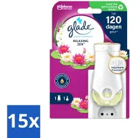 Glade 15 x - Houder Elektrische Olie - Relaxing Zen - Elektrische Geurhouder - Relax Geur - Ontspannende Geur - Geurhoudende Houder - Sfeer Creëren