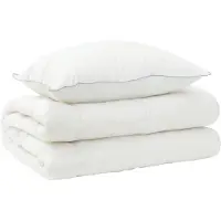 vidaXL Dekbed en Kussen Set 2 st 155x200 cm 4 seizoenen 220 GSM Wol