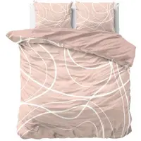 Sleeptime 2-persoons dekbedovertrek met print 200x220 cm - roze