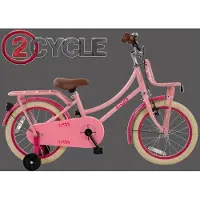 2Cycle Transportfiets 16 inch (4-6 jaar) Meisjesfiets Roze – Met Zijwieltjes en Voordrager