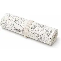 VHV -Pennenetui - Grote 48-Gats Potloodtas met Witte Constellation Print voor School en Kantoor - Wit
