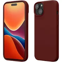 Kwmobile Case voor iPhone 15 - Slank TPU-Hoesje met Zachte Afwerking - In wijnrood