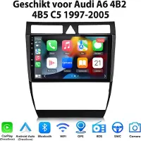 Junsun Android 15 Autoradio Geschikt voor Audi A6 4B2 4B5 C5 1997-2005, Draadloze CarPlay & Andriod Auto - Bluetooth - GPS-Navigatiesystem - 9-inch HD Touchscreen - Bluetooth - WIFI - SWC - RDS - USB
