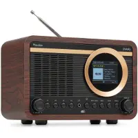 Audizio DAB radio - Ovaro - Retro radio met Bluetooth, FM en DAB+ - Donker hout