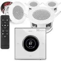 Power Dynamics set van 4 CSBA3L plafondspeakers met de B50W inbouw versterker - Bluetooth - 2x 25W