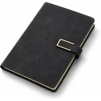 VHV - A5 Notitieboek - Journal met Gesp en 200 Pagina's - Papier 14,5 x 21,2 cm - Kantoor/School - zwart