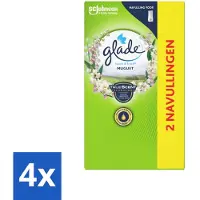 Glade 4 x - Touch & Fresh Navulling - Lelietje-van-dalen - 2 × 10 ml - Touch & Fresh - Luchtverfrissers - Muguet Geur - Bloemige Geur - Muskusgeur