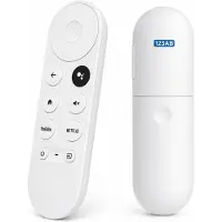 123ab Universele Afstandsbediening Geschikt voor Google Chromecast met Google TV & Google TV Streamer – Spraakbediening – YouTube & Netflix Sneltoetsen – Bluetooth – Wit