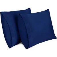Famanu – 2-Pak Cushion Covers, 100% Katoen Ademende Kussensloop, 60 x 60 cm, Donkerblauw