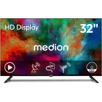 Medion 80 cm 32" HD TV met DVD speler Triple Tuner DVB-T2 HD DVB-C DVB-S2 2x HDMI USB hoofdtelefoonaansluiting AV in mediaspeler CI+, MD832003