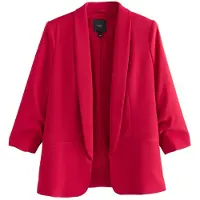 Next - Dames - Ruimvallende petite blazer met ruches aan de mouwen - Petite - Rood
