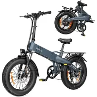 SmartAI 20x4.0" Elektrische Fiets- Verwijderbare batterij 48V 15Ah -Actieradius 100km - Motor 250W - Shimano 7 versnellingen - 20 Inch opvouwbare City Commuter E-Bike - Elektrische vouwfietsen - Grijs