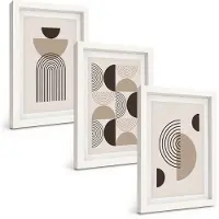 Tulup 3-Delige Schilderij Set - Abstracte geometrische patronen minimalisme - 20x30 - Schilderijen Set - Wanddecoratie - Woonkamer - Interieur Decoratie