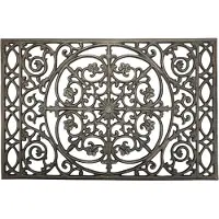Famanu – Robuuste gietijzeren deurmat, 56 x 36,5 cm, antislip en decoratief, voor entree en tuin