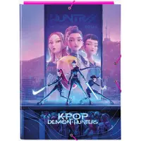K-Pop Demon Hunters Elastomap A4 - Harde kaft - Kpop schoolmap. 26x33,5x2,5 cm