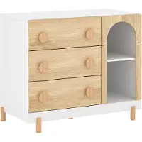 En.casa Kindercommode Vaarentaa met 3 lades 2 open vakken 79x41x66 cm eikenkleurig []
