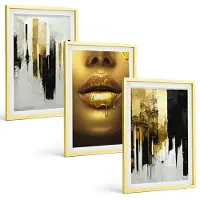 Tulup 4-Delige Schilderij Set - Abstracte schilderkunst en portret van een vrouw - 40 x 60 cm - Decoratieve Schilderijen - Woonkamer - Interieur - Wanddecoratie