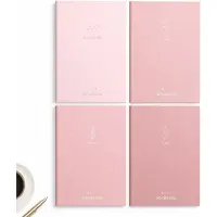 VHV -Notitieboekjes B5 - 18,5x25,8 cm - Set van 4 Stuks - Stijlvolle en Duurzame Hardcover Schrijfmap en Dagboek met Premium Papier - Bloemenmotief - Bloemencollectie