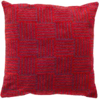 Dutch decor LAUREL - kussenhoes 45x45 cm - geometrisch motief - Montana Grape - rood, paars - met rits - zonder binnenkussen