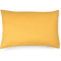 Famanu – Kussensloop voor kinderen van 100% katoen, 40 x 60 cm, mosterdgeel