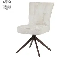 Tower Living Eetkamerstoel Bardi draaibaar - Stof cremona 02 Sand - anodic brown poot