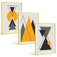 Tulup 4-Delige Schilderij Set - Abstracte geometrische vormen - 40 x 60 cm - Moderne Wanddecoratie - Slaapkamer
