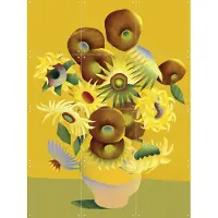 IXXI Sunflowers, Studio Muti & Van Gogh 21st Century - 60 x 80 cm - Grote wanddecoratie en posters - Digitale Kunst, Illustraties, Speels, Klassiek