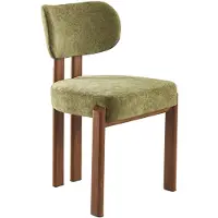Lizzely Garden & Living SET DEAL 4 stuks: Eetkamerstoel Japandi Naomi groen walnoot poten japanse stijl eetstoel zetel