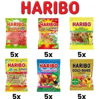 Haribo Mix Pack - Goud Beren - Miami -Tropi Frutti- Sleutels- Spagetti Red- Pasta Frutta - Halal- Vegan - Snoep -