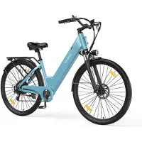 SmartAI C1 28 inch Elektrische Fiets - 250W Motor - 36V 13Ah Accu - Bereik tot 80km - Shimano 7-Snelheden - Max 25km/u - - Verende Voorvork -Elektrische stadsfietsen -Blauw