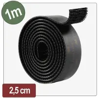 Quadrios 26CA808 Klittenband Paddenstoel (l x b) 1 m x 25 mm Zwart 1 m
