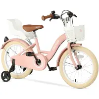 Deryan Zoey Kinderfiets 16 Inch - Verstelbare Fiets met Mandje - Roze