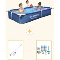 Bestway Steel Pro, rechthoekig zwembad - 221x150x43 cm - 3-delig - Model S22705