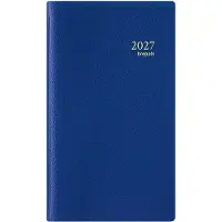 Brepols agenda 2027 - PLAN-O-RAMA [0.604] - GENOVA - Zak agenda - 1 maand op 2 pagina's - Maandoverzicht - Blauw - 9.2 x 16 cm