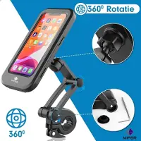 Ghost Waterdichte Fiets Telefoonhouder – 360° Draaibaar – Verstelbare Hoogte – Geschikt voor 4,3-7,0 Inch Smartphones