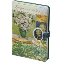 Kalpa D6311-3 Van Gogh-kunst notitieboek – Groene uitgave “Witte Rozen & Tarweveld”.
