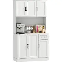 HOMCOM Kitchen Pantry-MDF, Spaanplaat-100B x 39,5D x 180,5H cm-Wit