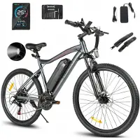 Samebike SY26-II Klassieke E-Mountainbike – 36V 13Ah, 90 km Actieradius, 21-Speed Shimano, 26" Banden, Vering, Schijfremmen – Aluminium Sportframe