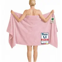 Komfortec Badhanddoek 100x200 cm van 100% Katoen, XXL Saunahanddoek, Grote Douchehanddoek, Zacht & Absorberend, Roze