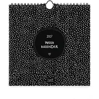 Zoedt weekkalender 2027 - 21x21 cm - weekoverzicht - weekplanning - zwart wit - ringband