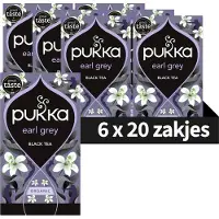 Pukka Tea Earl Grey - 120 Theezakjes - Biologische Zwarte Thee - Bergamot & Lavendel - 6 x 20 zakjes - Thee Voordeelverpakking