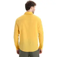 Icebreaker Steveston Merino Long Sleeve Shirt Heren Geel – Merinowollen Outdoor Shirt