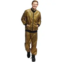 Boland - Trainingspak Disco diamond dude goud (M) - Volwassenen - Danser/danseres - Old School - Gabber - Foute Party - Themafeest - Carnaval