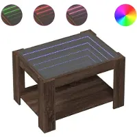 vidaXL Salontafel met LED 73x53x45 cm bewerkt hout bruin eikenkleurig