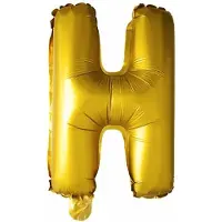 Funny fashion Folie Ballon Letter H Goud 41cm met Rietje