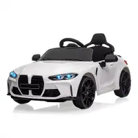 Happiq Elektrische Kinderauto - 12V, vering, LED-verlichting, muziek, sportwagenstijl - Wit