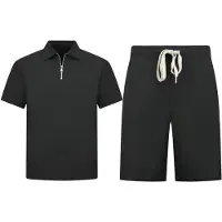 Enos Zomerset ribbed oversized polo shirt en korte broek