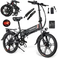 Samebike 20LVXD30-II Opvouwbare 20‘’ Elektrische Fiets – 250W Motor, 48V 10Ah Accu, 80km Bereik, 7-Speed Shimano – Zwart